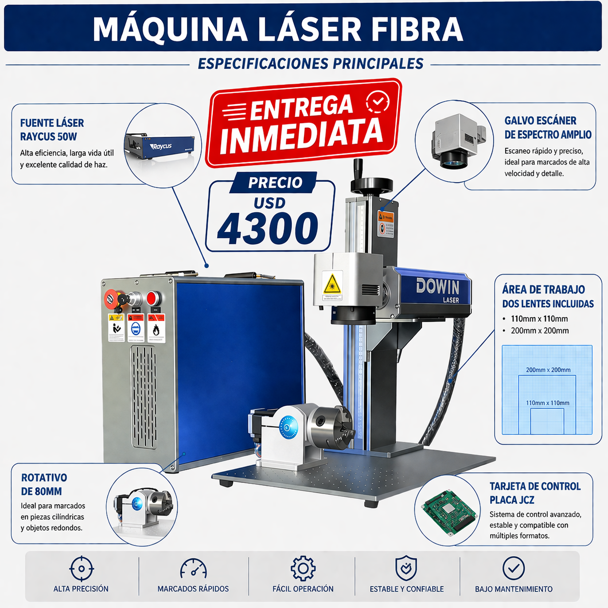 Grabadora laser fibra 50w